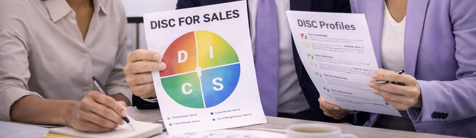 Sales professional presenting to a client